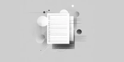 A minimalist image of a checklist on a grey background.