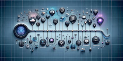 A simple image showing a timeline to represent AI evolution over the course of a year.